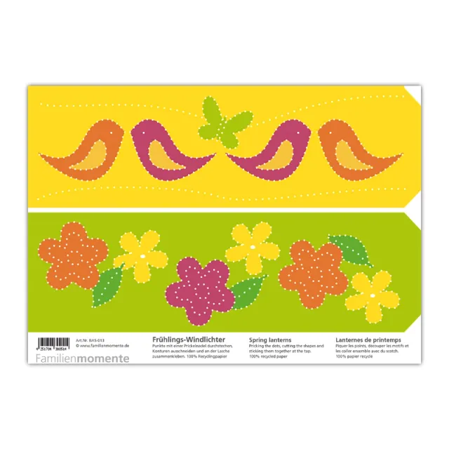 Lanterna Primavera cartolina da punzonare A5 carta riciclata