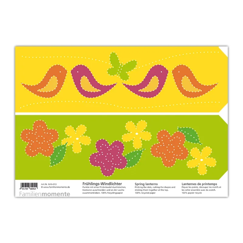 Lanterna Primavera cartolina da punzonare A5 carta riciclata