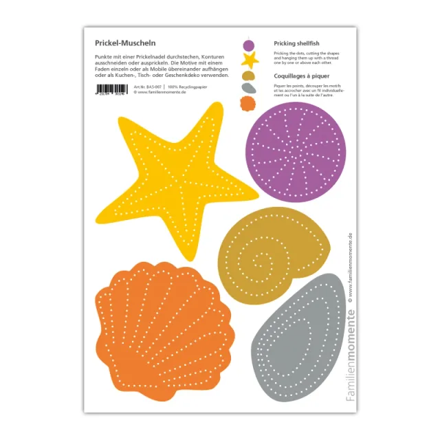 Conchiglie A5 cartolina da punzonare in carta