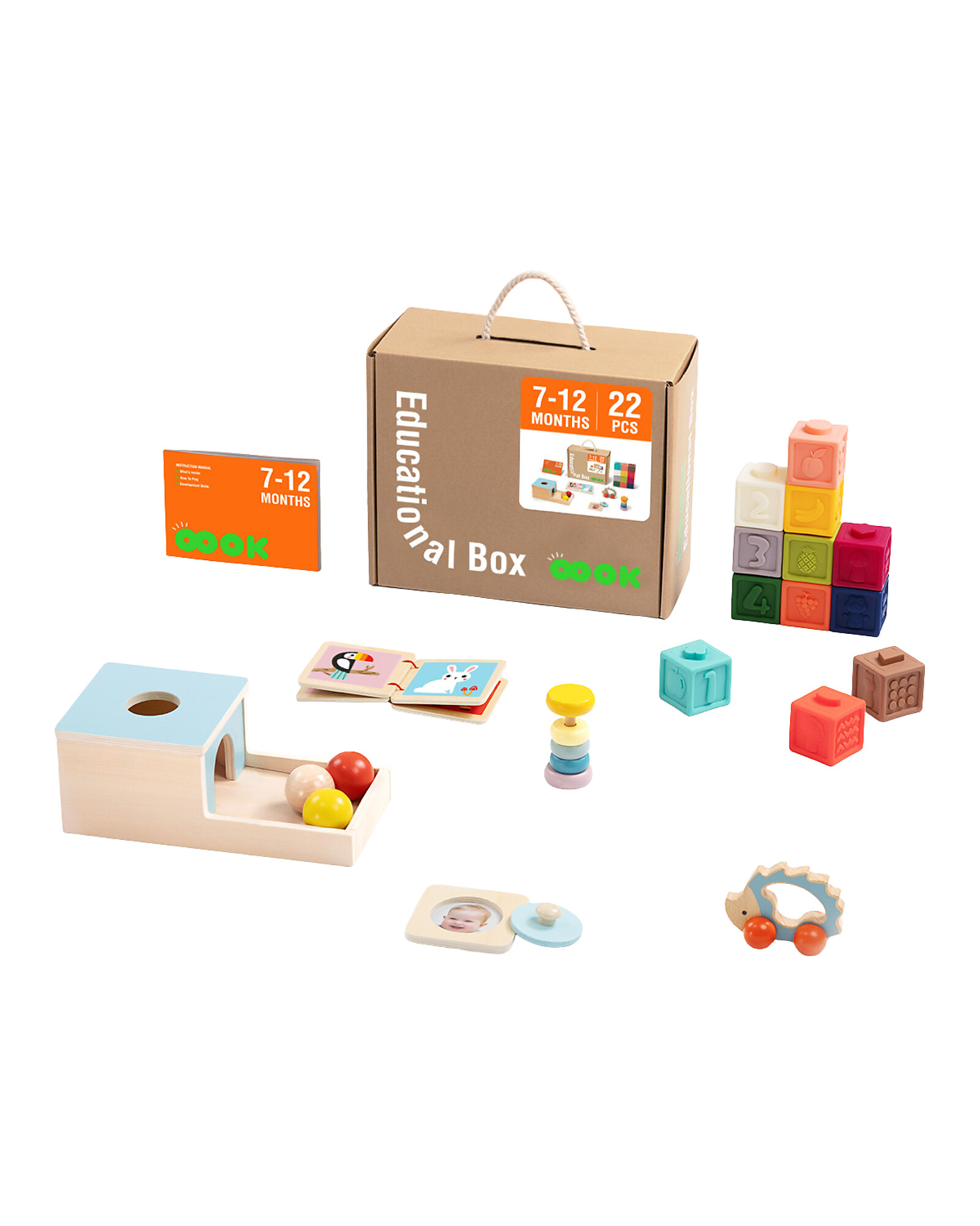 Tooky Toy Scatola Multisensoriale gioco montessori 22 pezzi