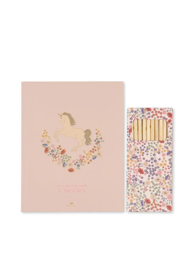 Konges Slojd Unicorn album da colorare con matite unicorno