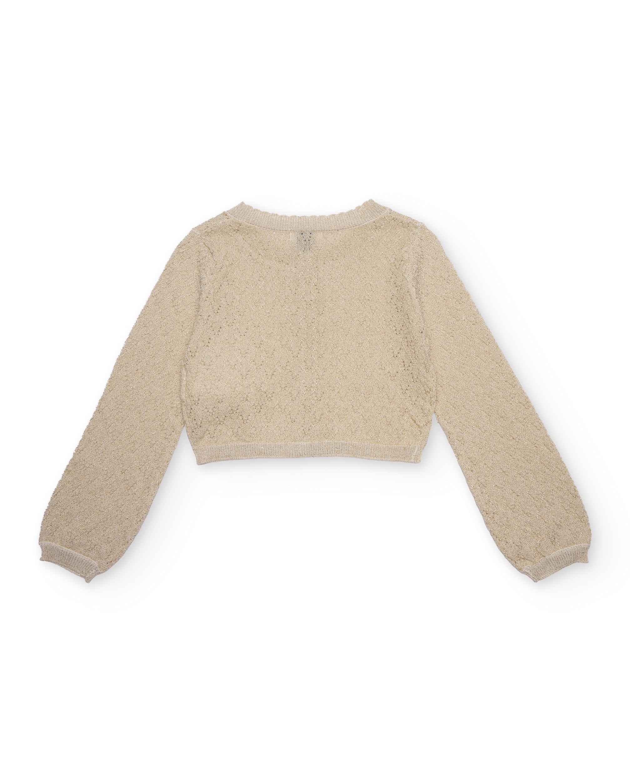 Tuc Tuc cardigan bambina beige traforato bottoni perla