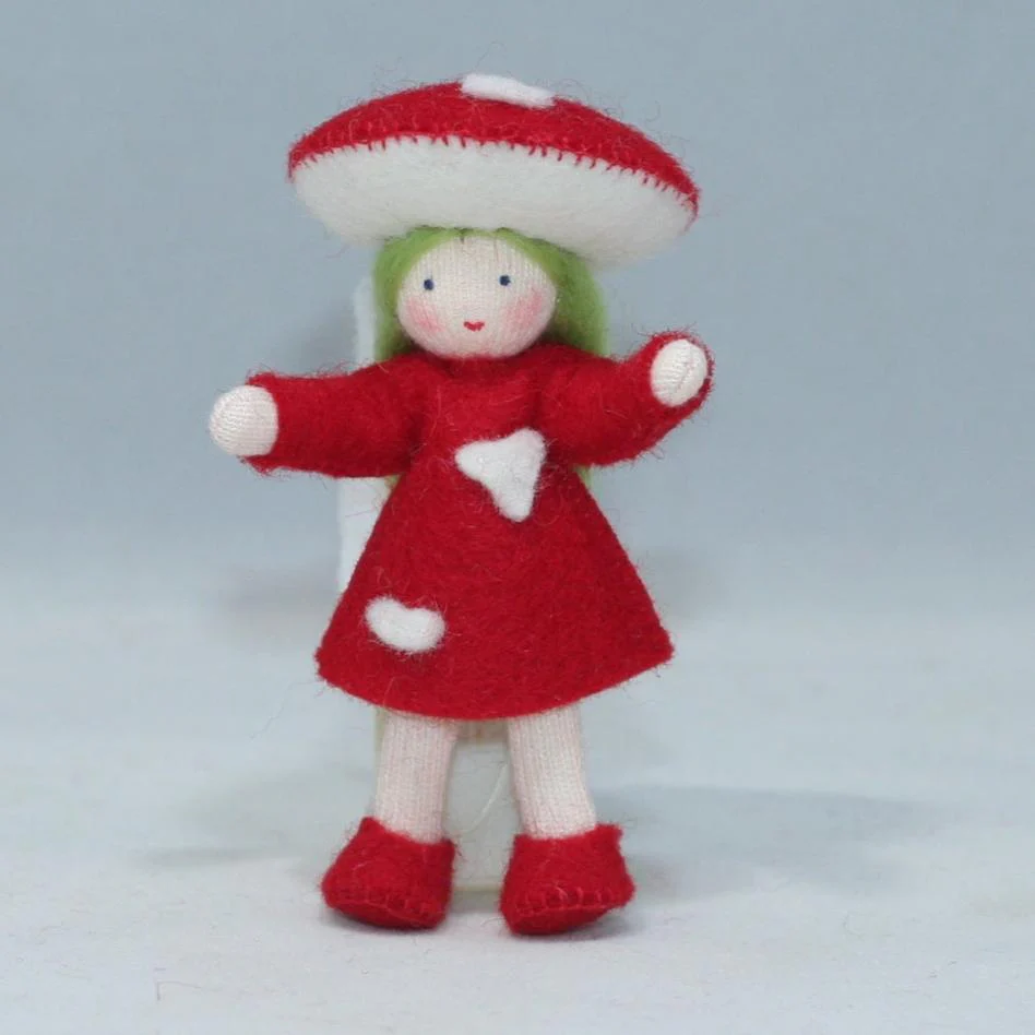 Ambrosius Fly Agaric 5 figure Waldorf feltro lana