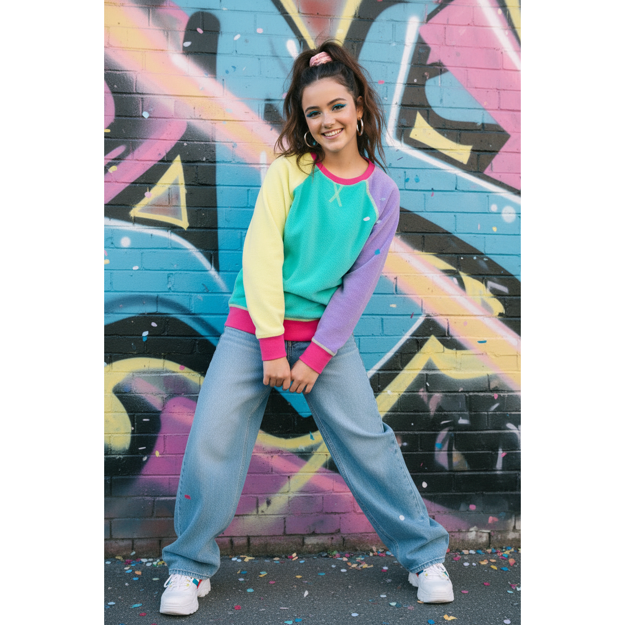 Slugs & Snails Neon 90's Raglan Terry felpa spugna bio