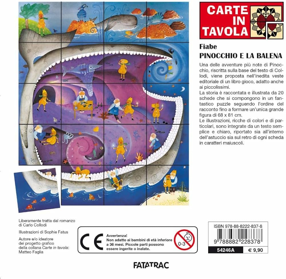 Fatatrac Pinocchio e la Balena libro puzzle 20 schede