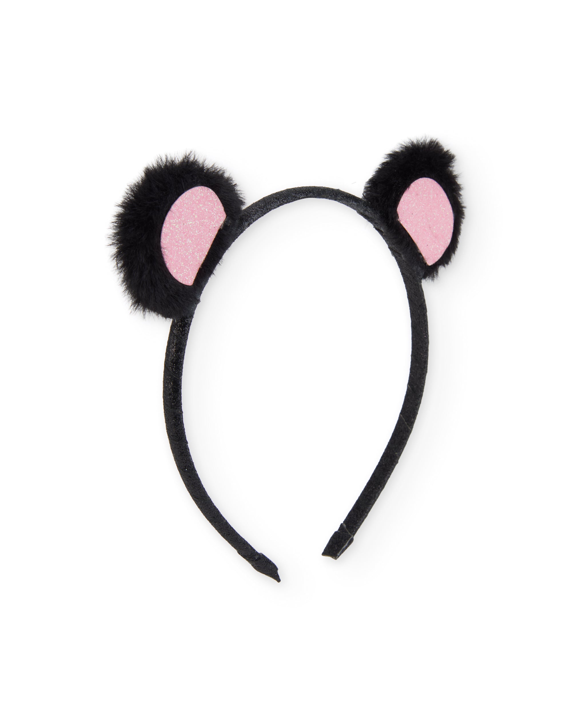 Tuc Tuc cerchietto bambina orecchie peluche nero glitter