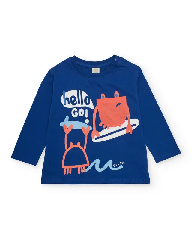 Tuc tuc t-shirt manica lunga bambino granchi blu navy cotone