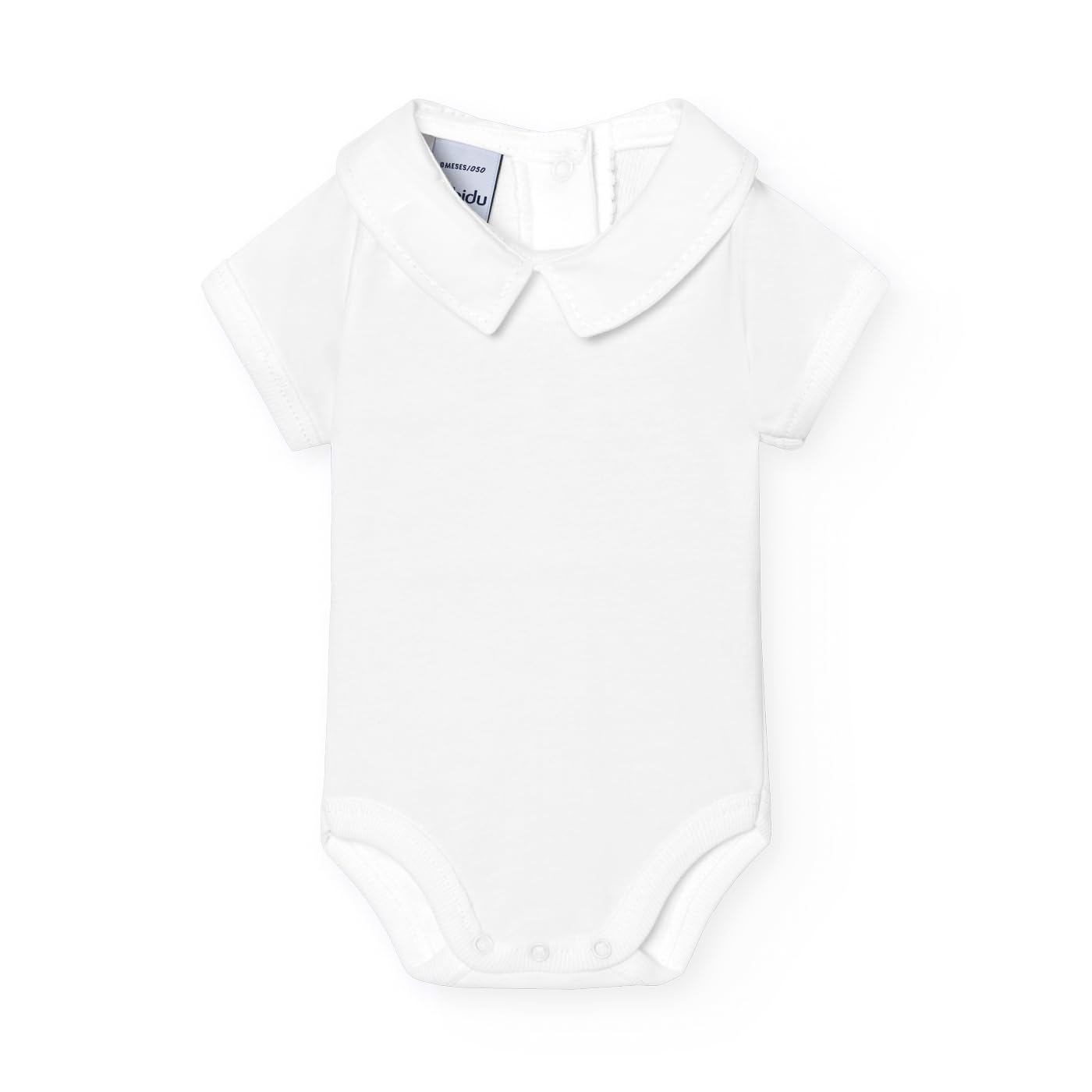 Babidu Body Manica Corta Collo Polo 6-9 Mesi Bianco