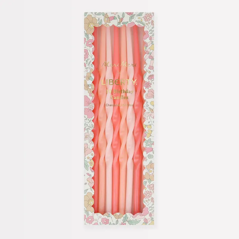 Meri Meri Liberty Wharfedale candele 16 pezzi rosa