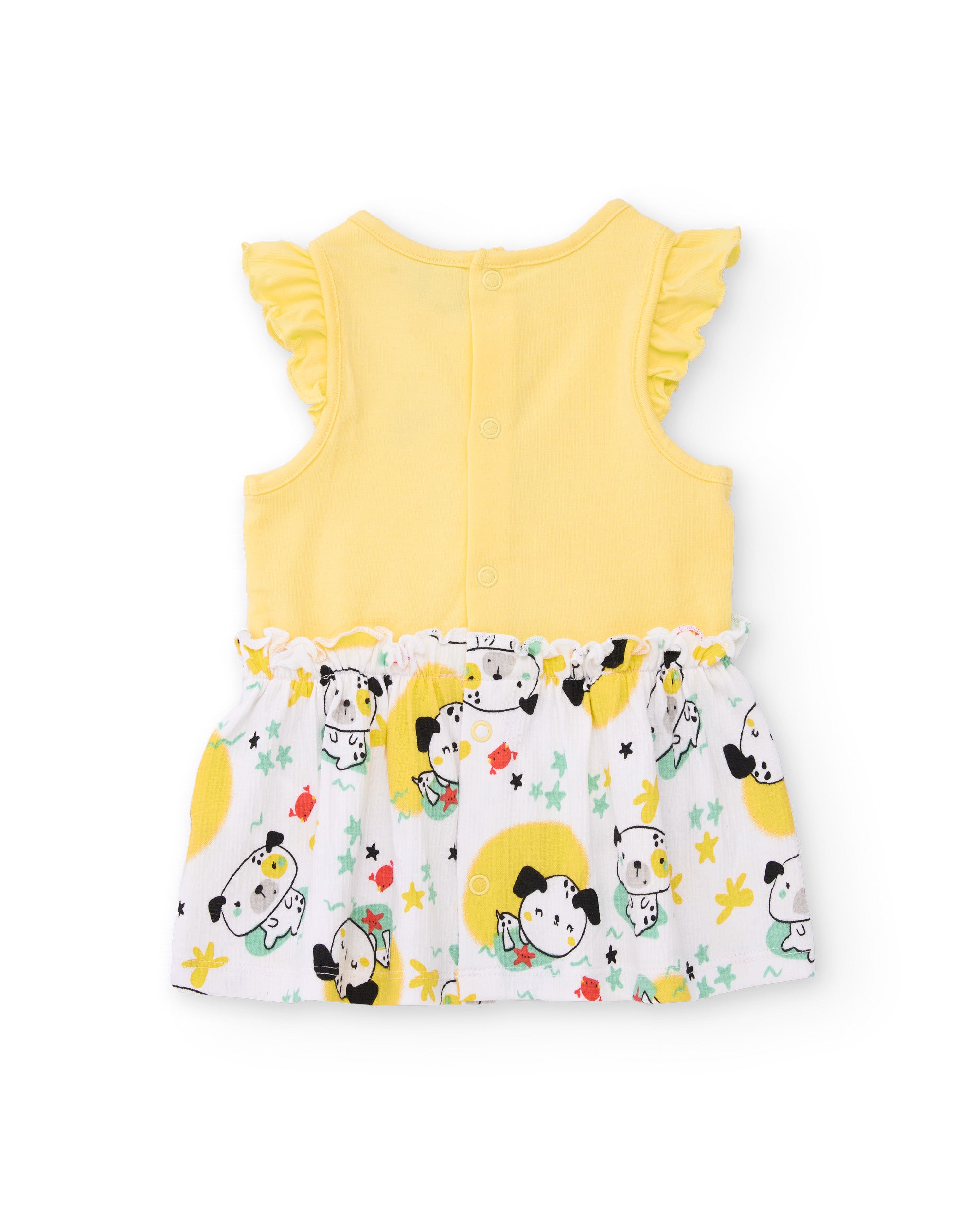 Tuc Tuc vestito neonata giallo cagnolino con culotte
