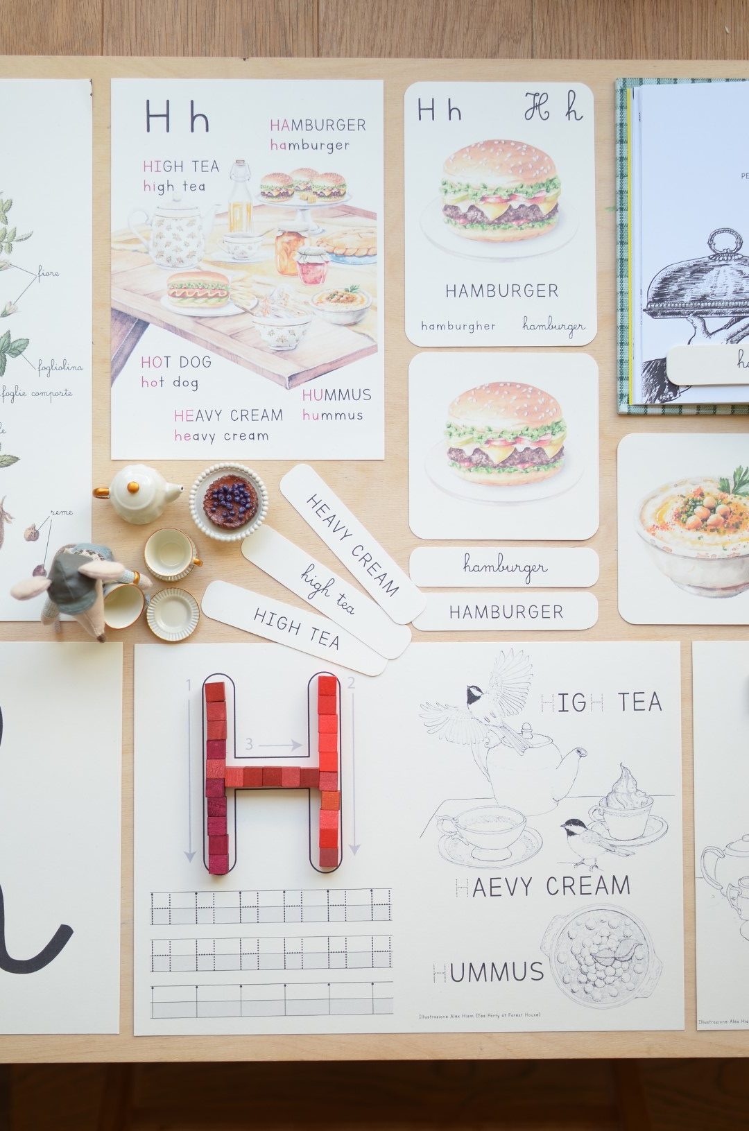 Baboo Abecedario lettera H schede pdf hummus