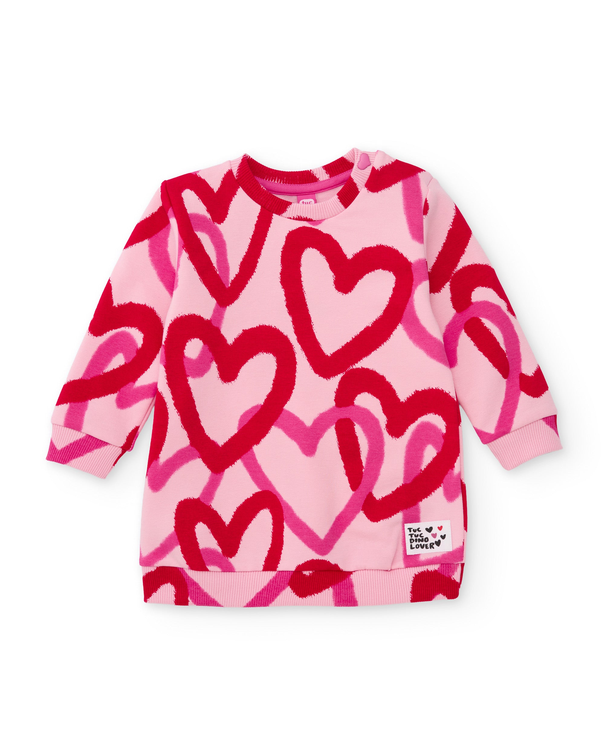 Tuc Tuc vestito bambina cuori pile rosa