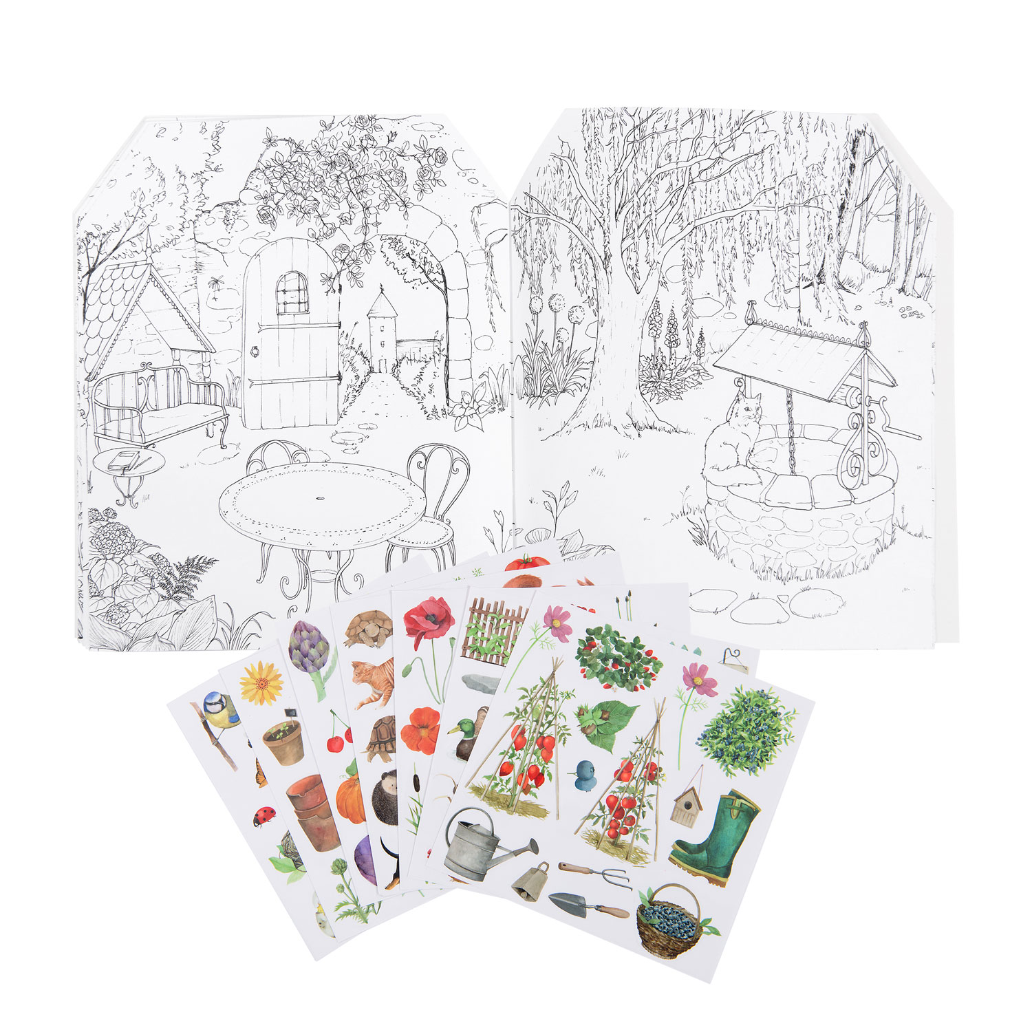 Moulin Roty Le Jardin Giardiniere Album Colorare Adesivi