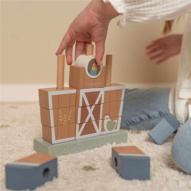 Little Dutch Little Farm torre impilabile legno fattoria 1 anno