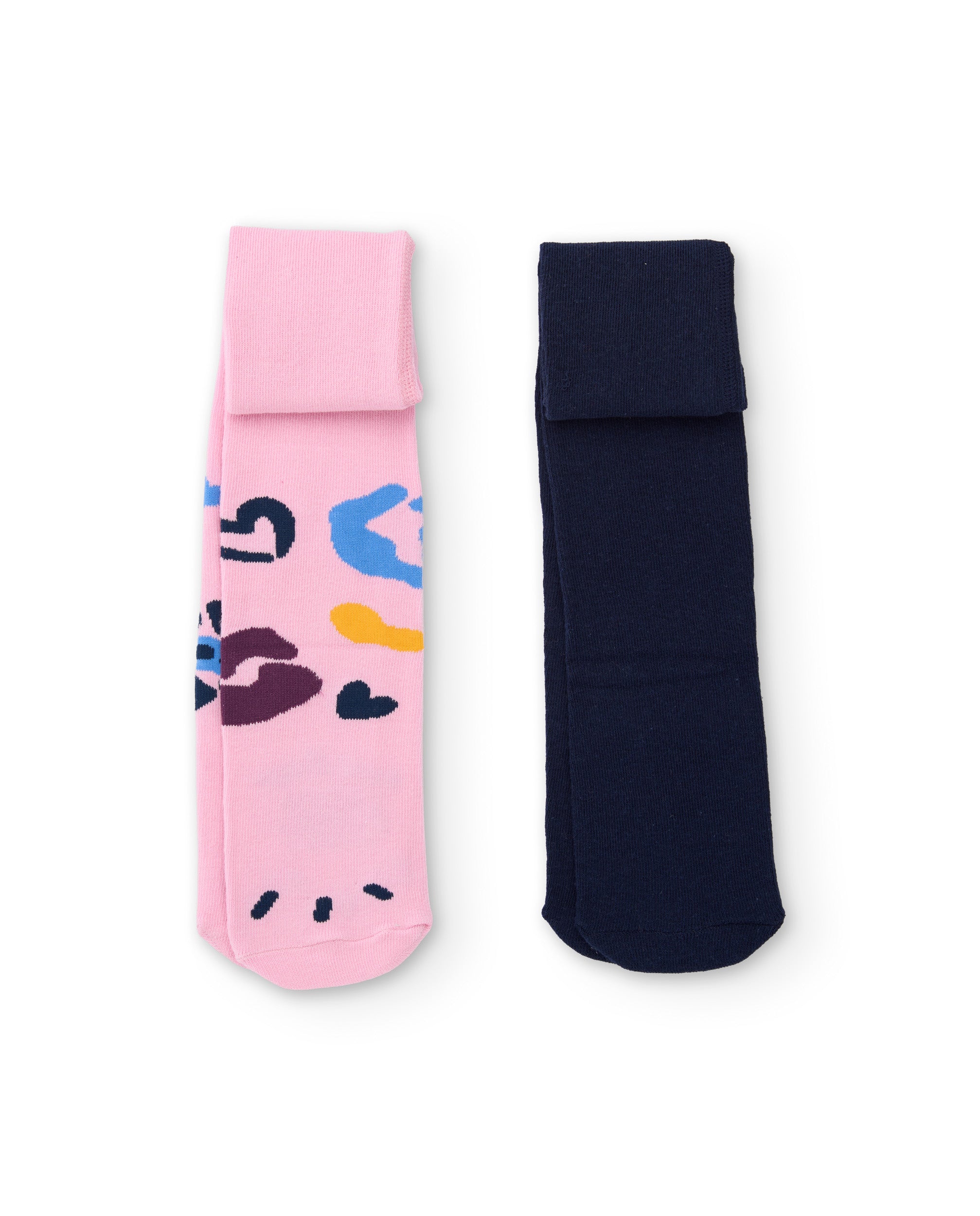 Tuc Tuc collant bambina rosa blu stampa multicolore 2 paia