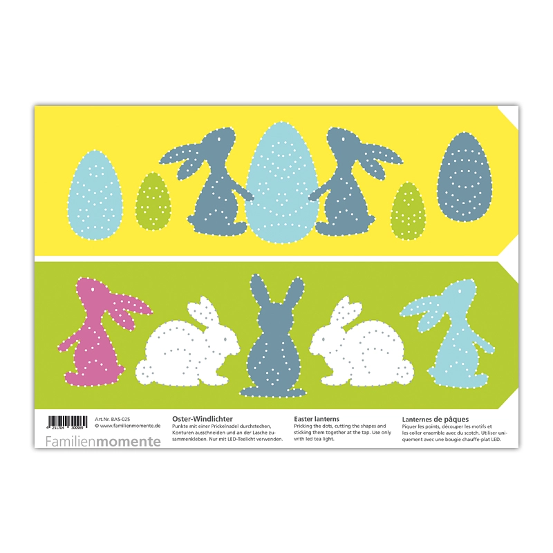 Cartolina A5 lanterna pasquale da punzonare carta riciclata