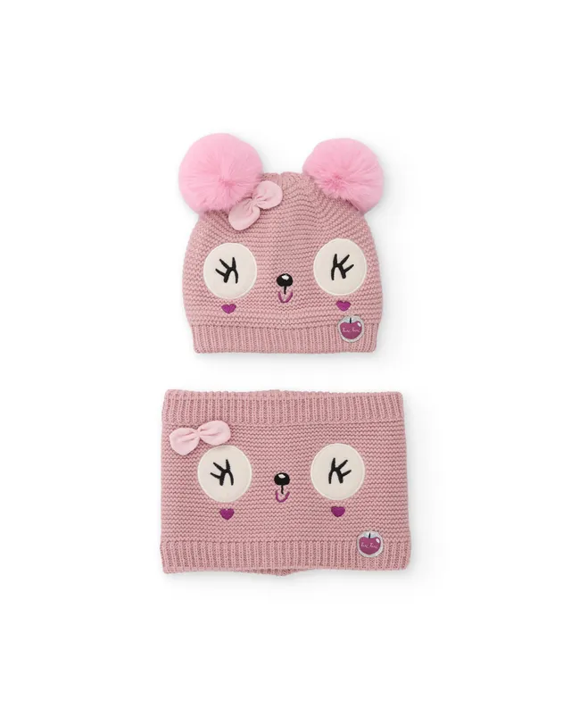Tuc tuc set cappello scaldacollo bambina rosa maglia