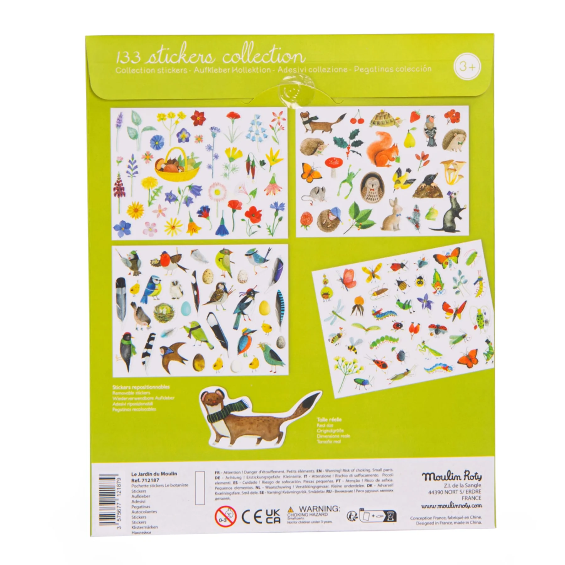 Moulin Roty Le Jardin Botanista Set 100 Adesivi Natura