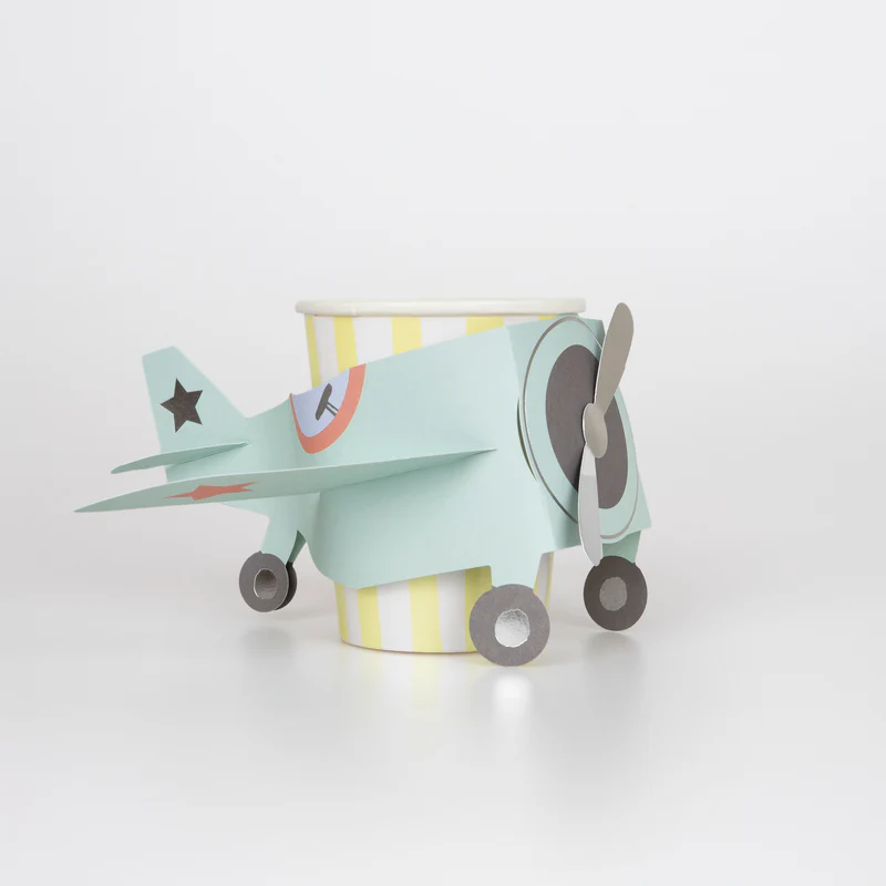 Meri Meri Plane set 8 bicchieri aereo 256 ml party