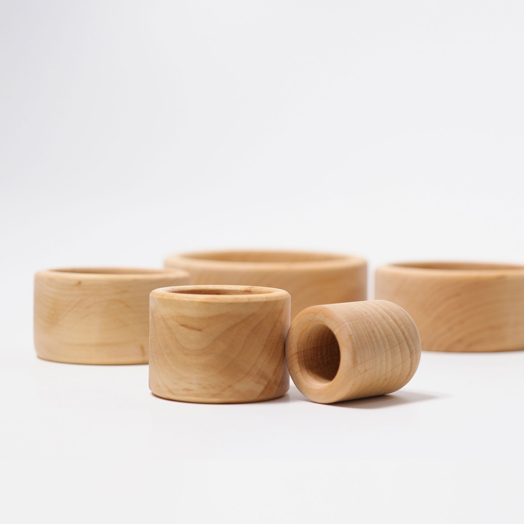 Grimm's Ciotole legno impilabili set 5 pezzi 9 cm