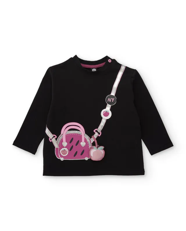 Tuc Tuc t-shirt bambina nera maniche lunghe cotone