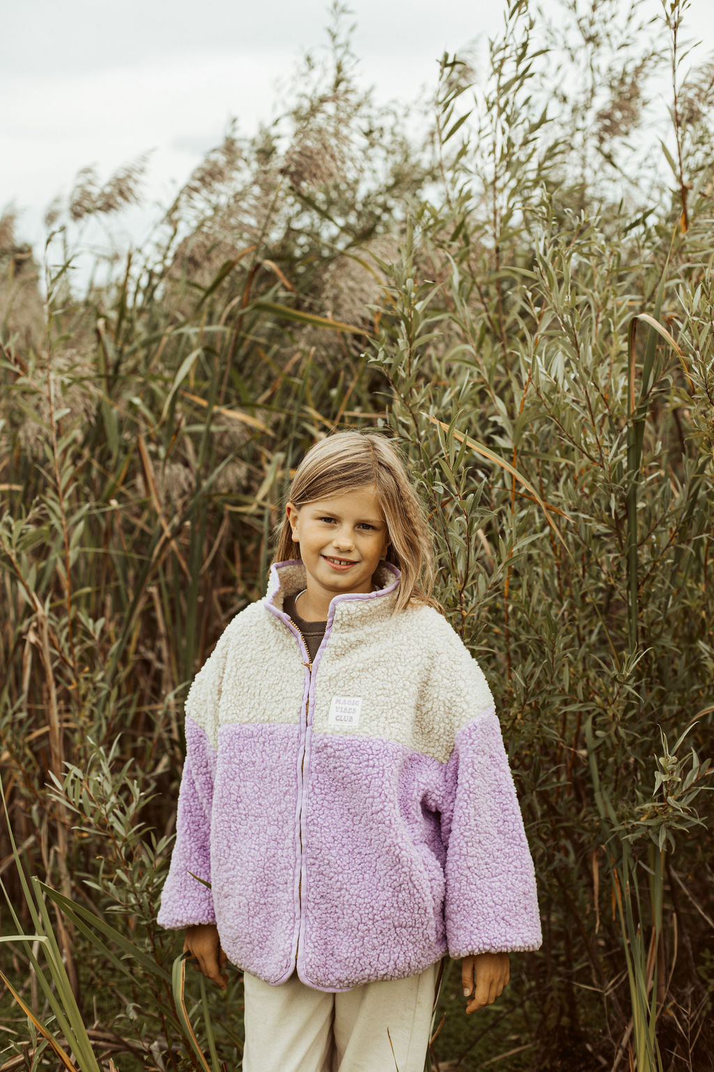 Ella and Rapha Little Teddy Smiley Jacket giacca lilla invernale
