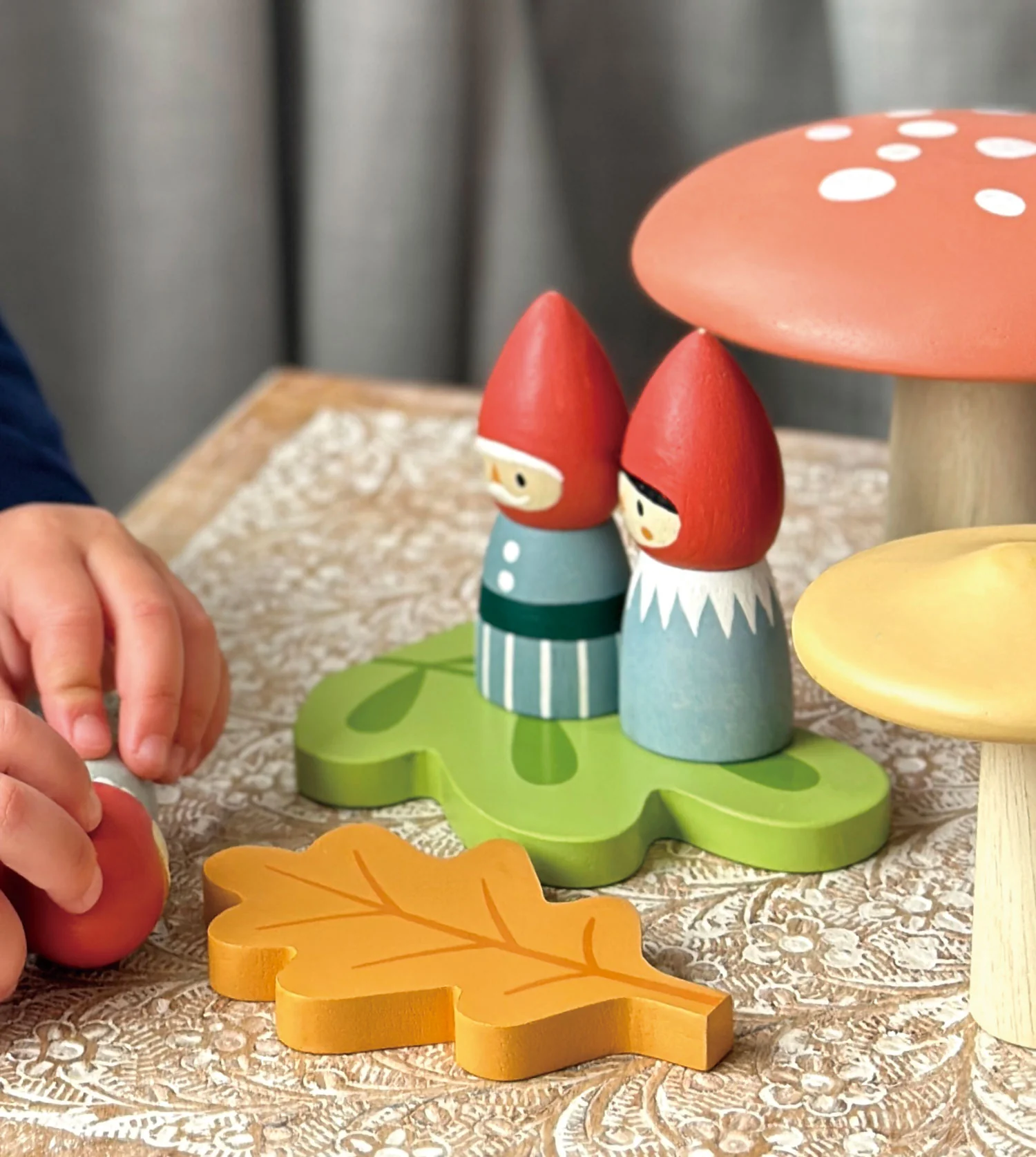 Tender Leaf Merrywood Famiglia gnomi bosco set legno 3 figure