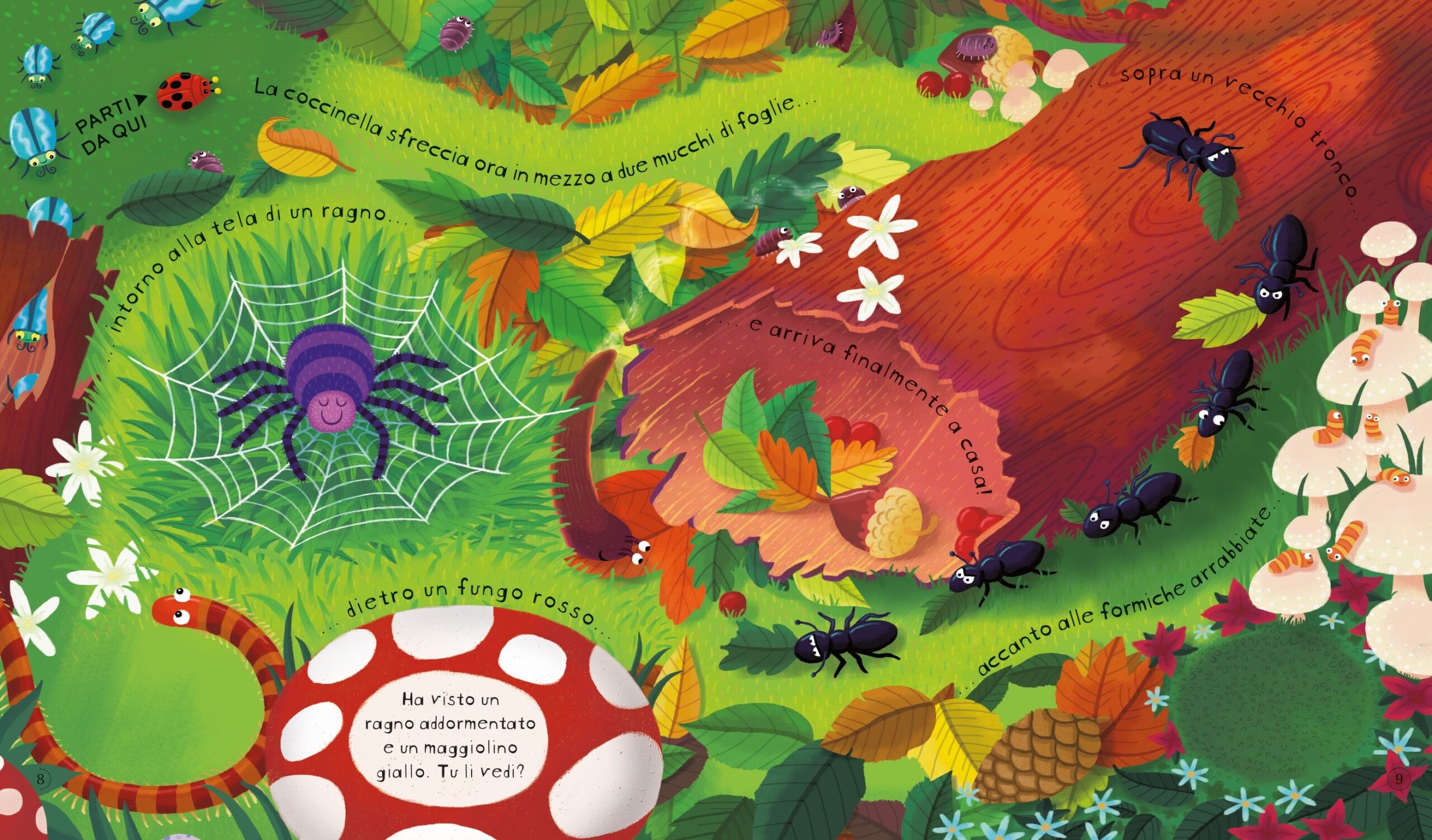 Usborne Dai la carica La coccinella libro gioco a carica