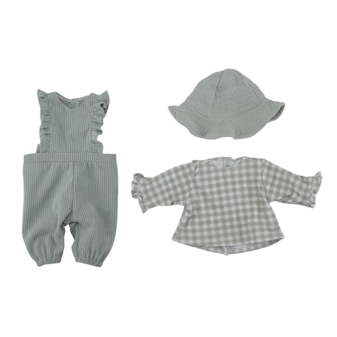 Little Dutch Vestito Bambola Quadri Verdi con Cappello