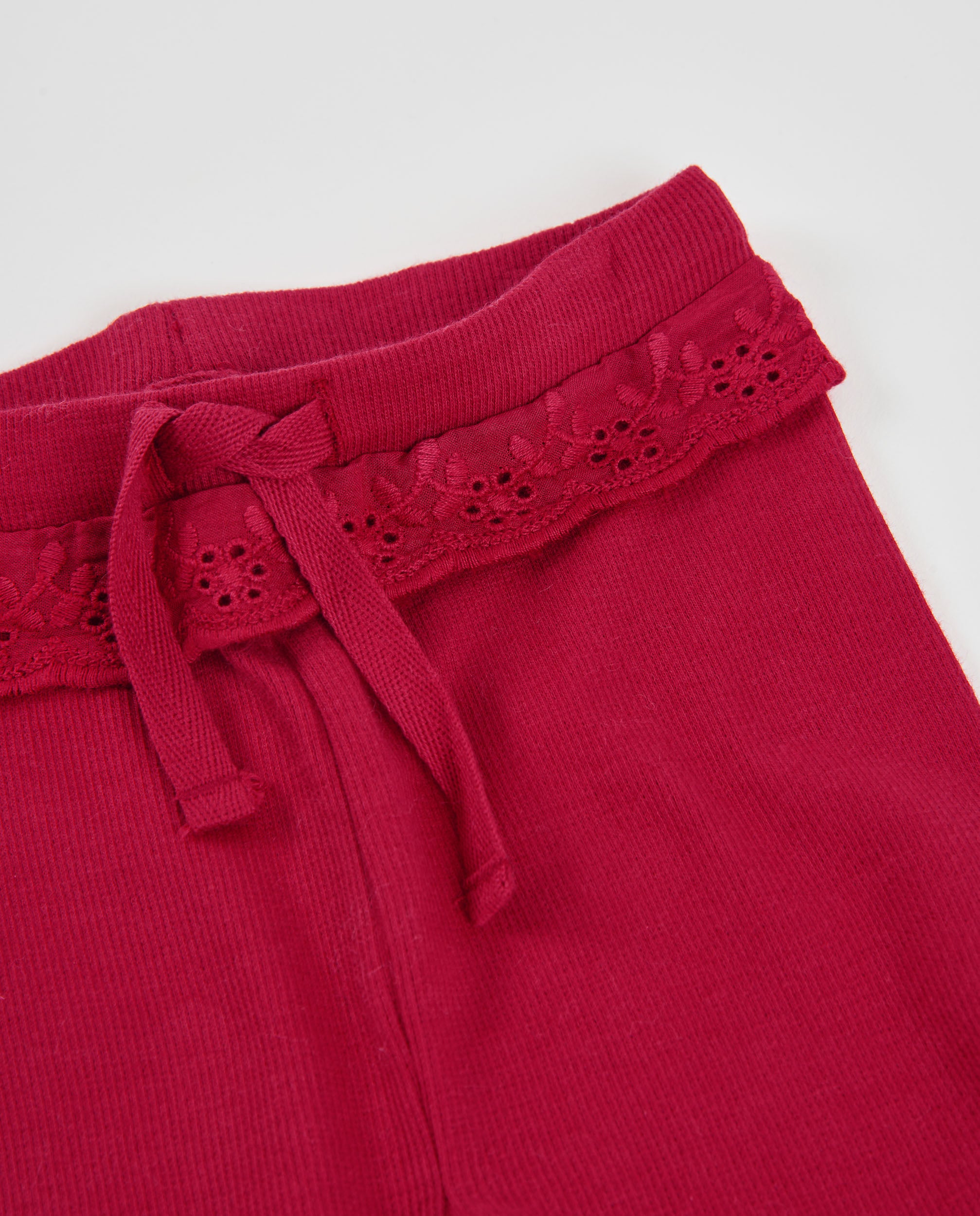 Tuc Tuc leggings bambina bordeaux maglia elastico ricamato