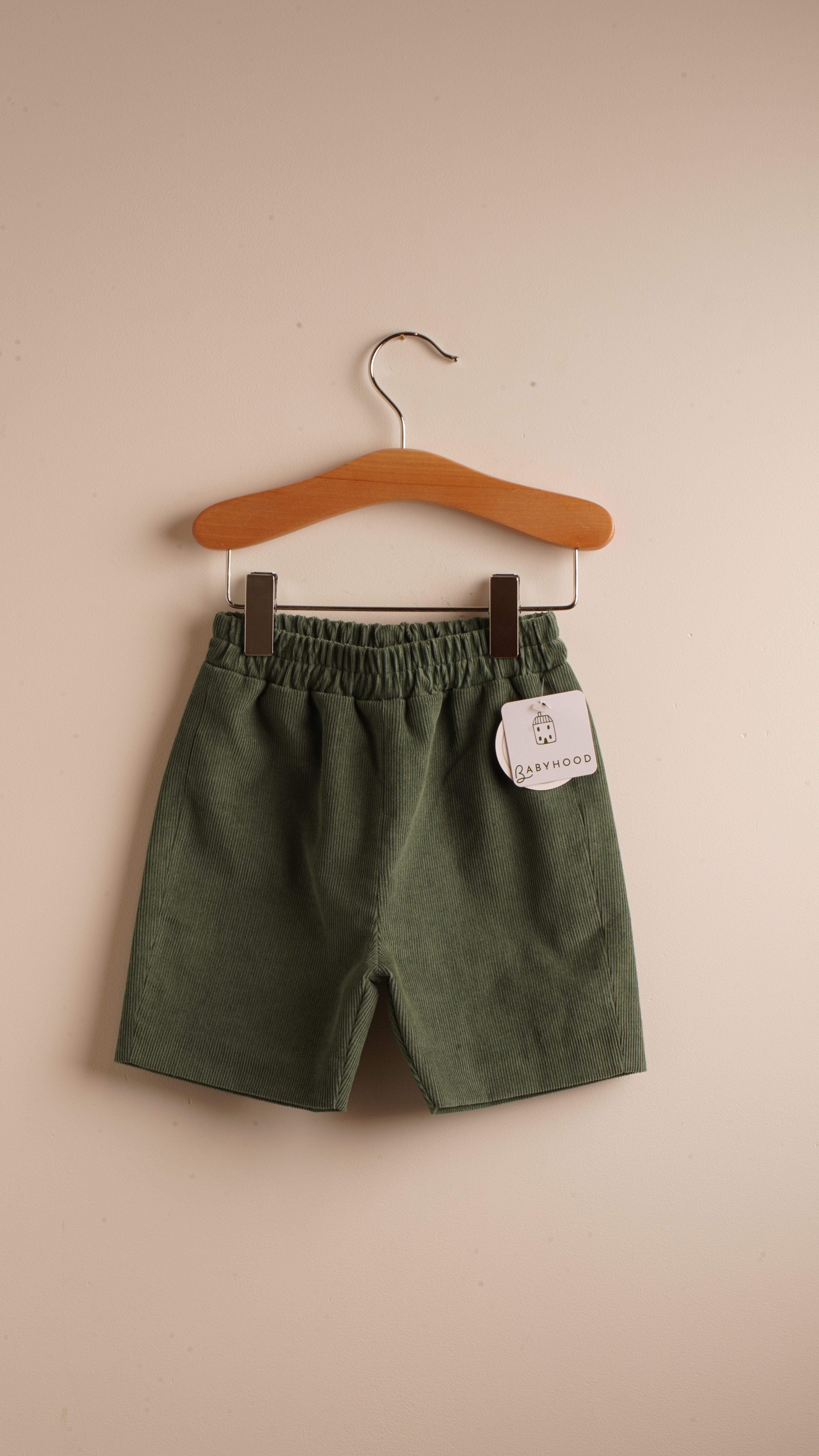 Mebi Bermuda Pana Pantaloncini Verde Muschio Cotone