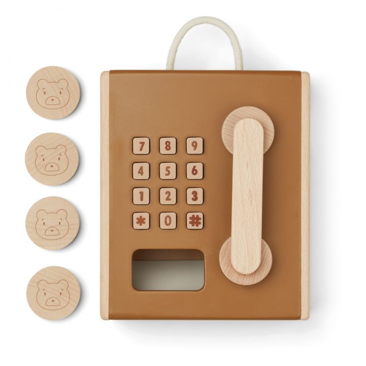 Liewood Rufus Coin Telephone Caramel telefono infilo legno