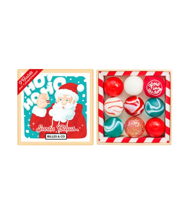 Billes & Co. Maxi Santa Claus set 9 biglie vetro