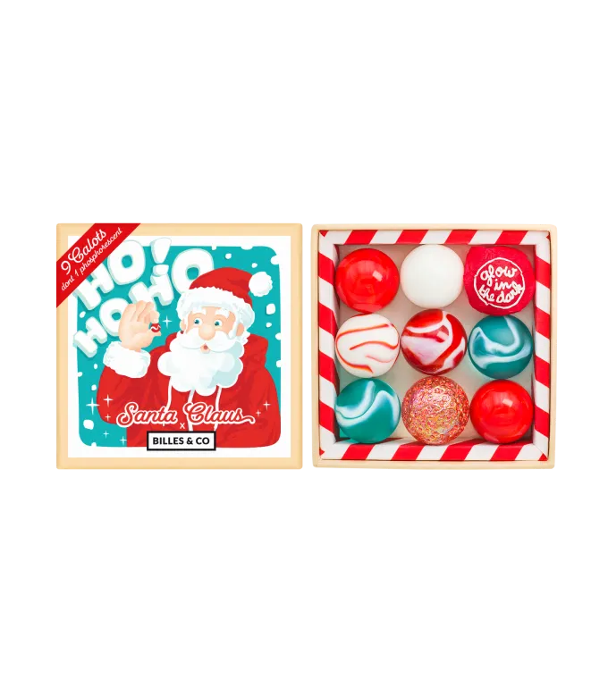 Billes & Co. Maxi Santa Claus set 9 biglie vetro