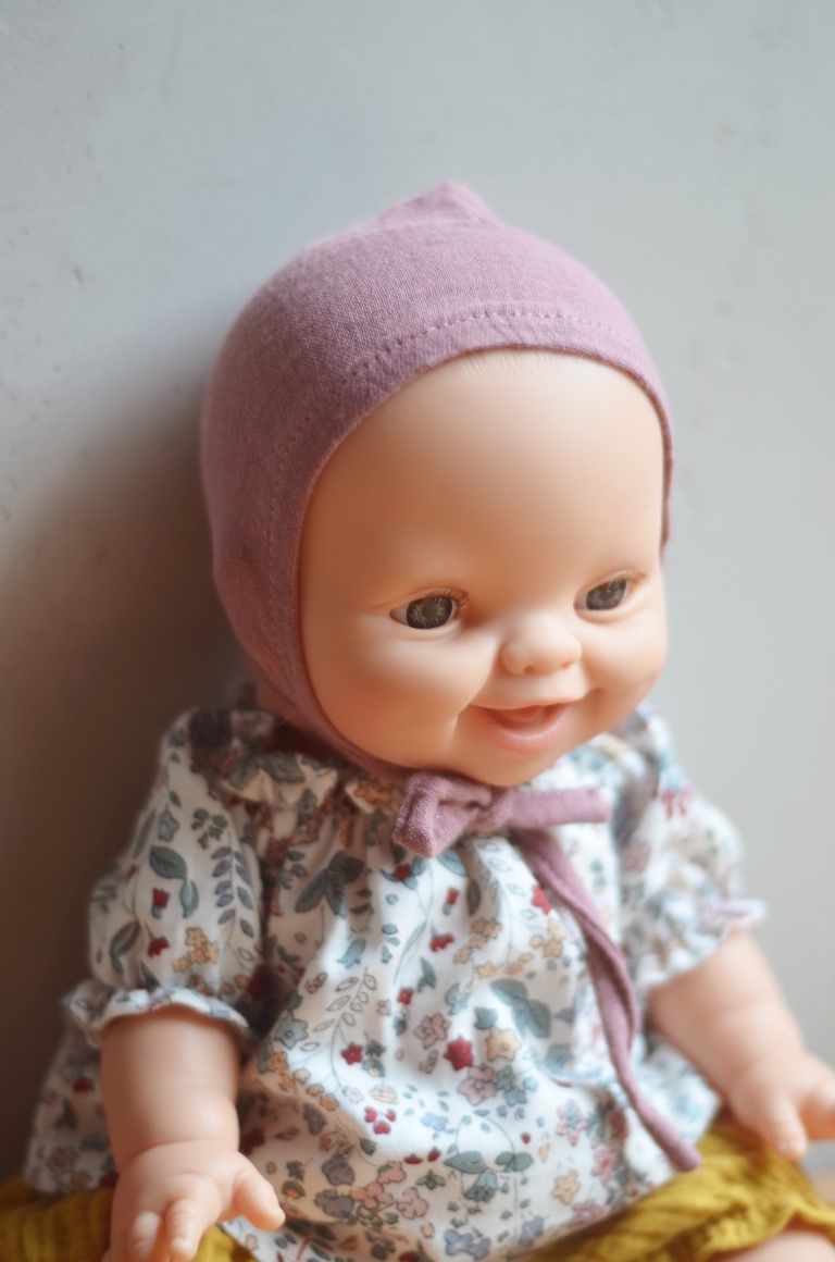 Minikane cuffietta mussola bambola rosa 34 cm cotone