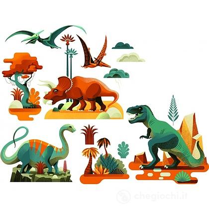 Djeco Dinosauri adesivi finestra riposizionabili 28 pezzi
