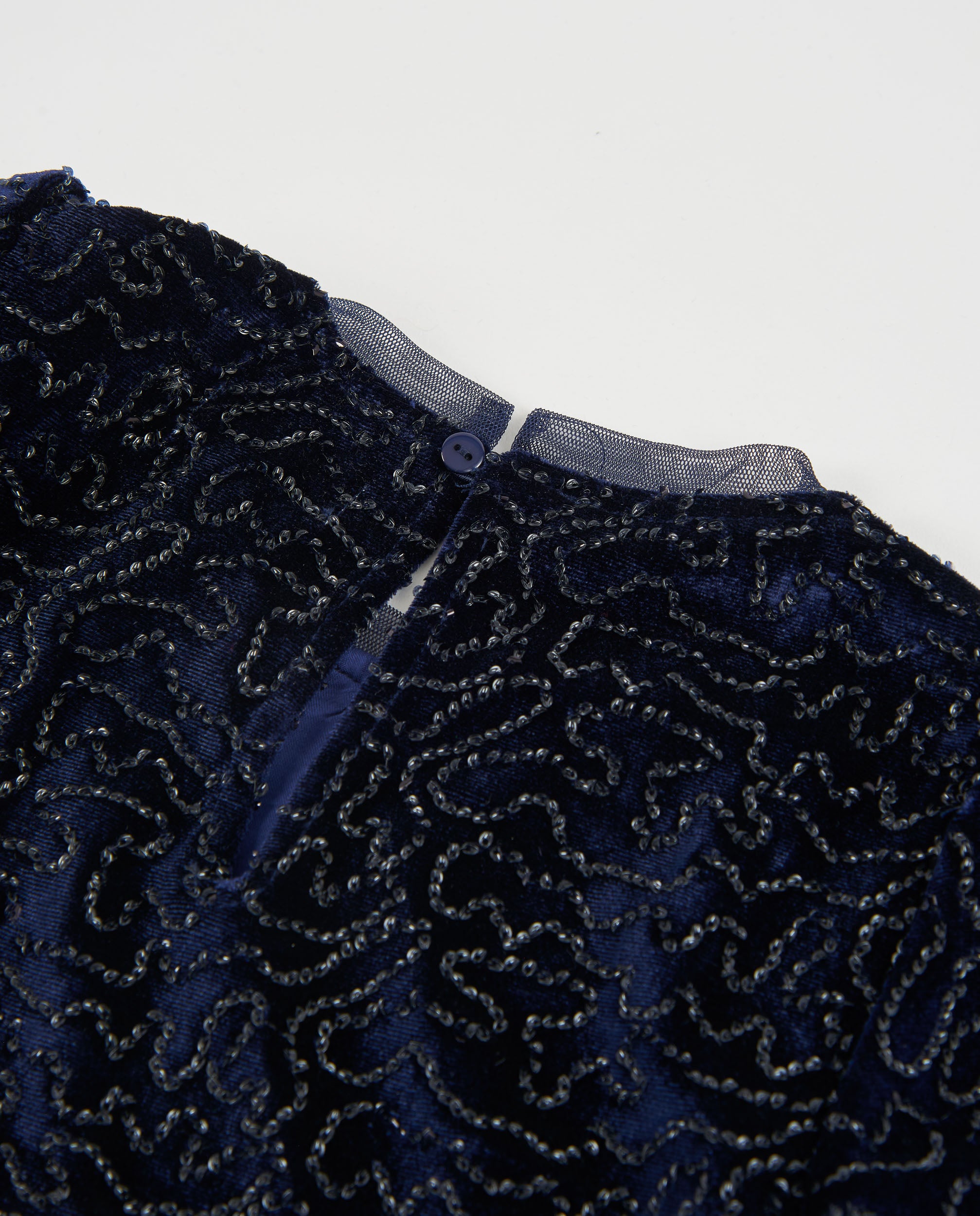 Tuc Tuc vestito bambina blu marino svasato brillante