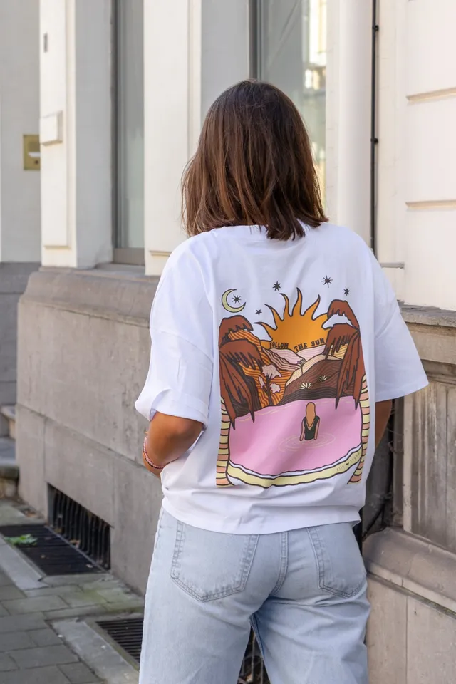 Ella and Rapha Follow the Sun t-shirt donna bianca
