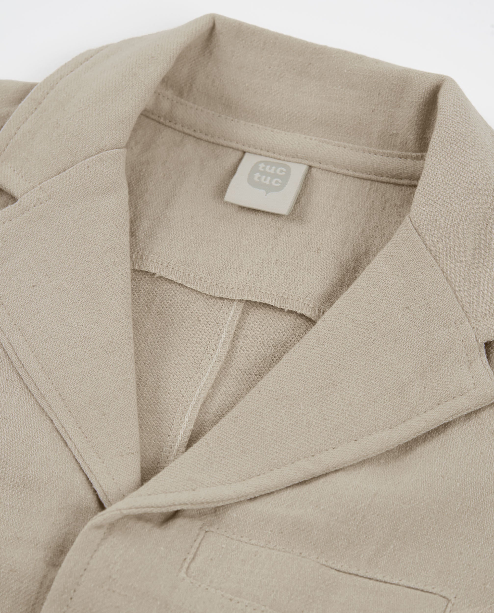Tuc Tuc blazer bambino beige monopetto con risvolti