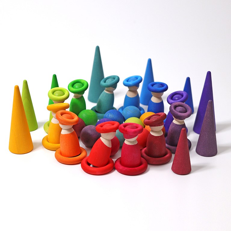 Grimm's Rainbow Building Rings anelli legno 24 pezzi