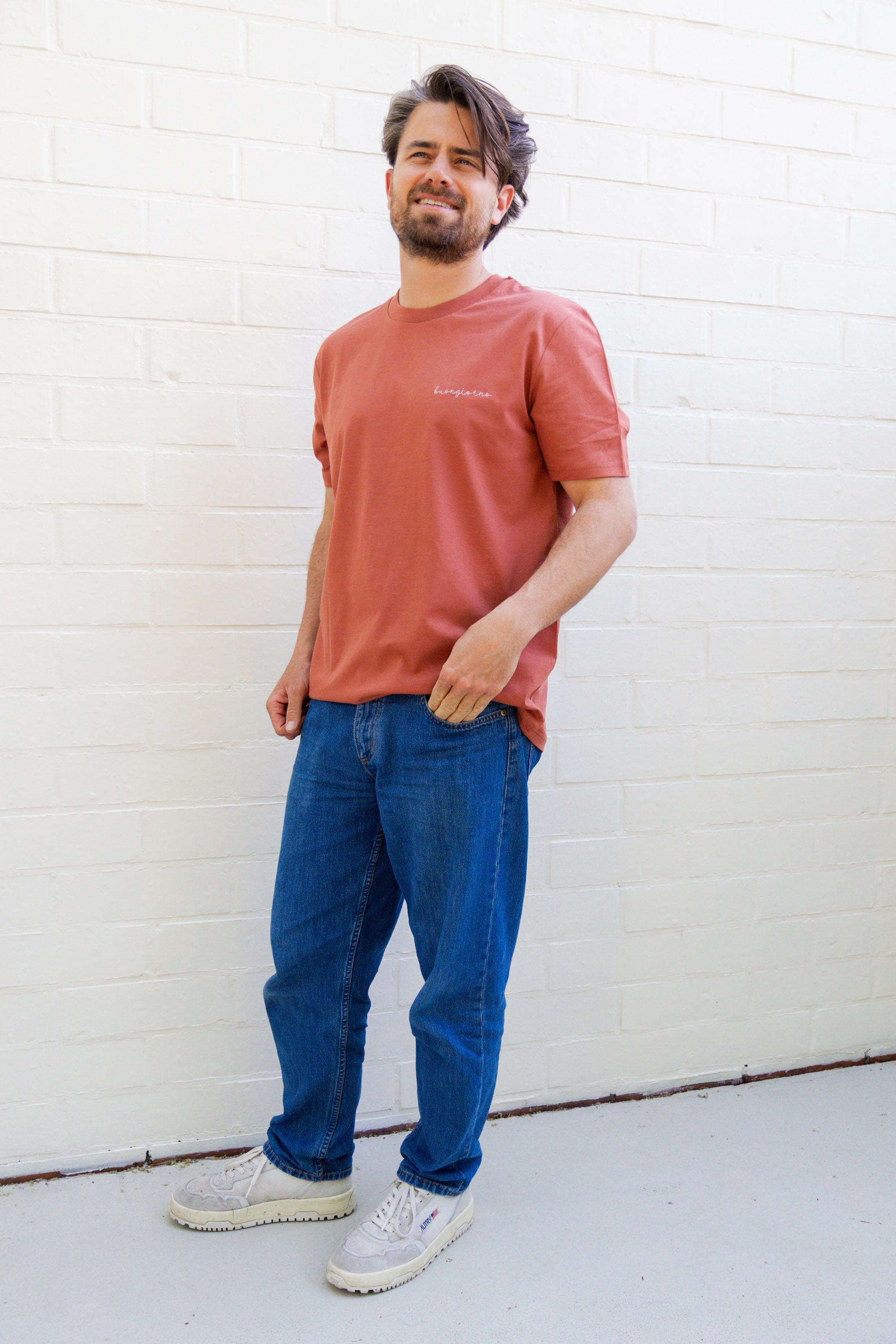 Ella and Rapha Buongiorno T-Shirt Terracotta Cotone