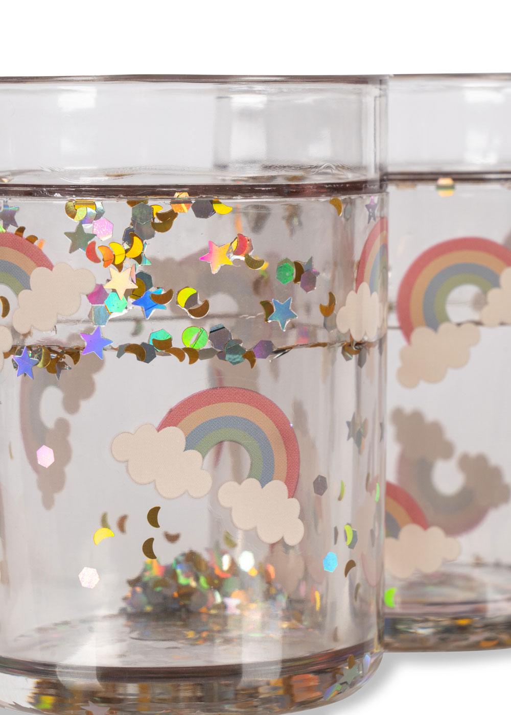 Konges Sløjd bicchieri glitter arcobaleno 2 pezzi 180 ml