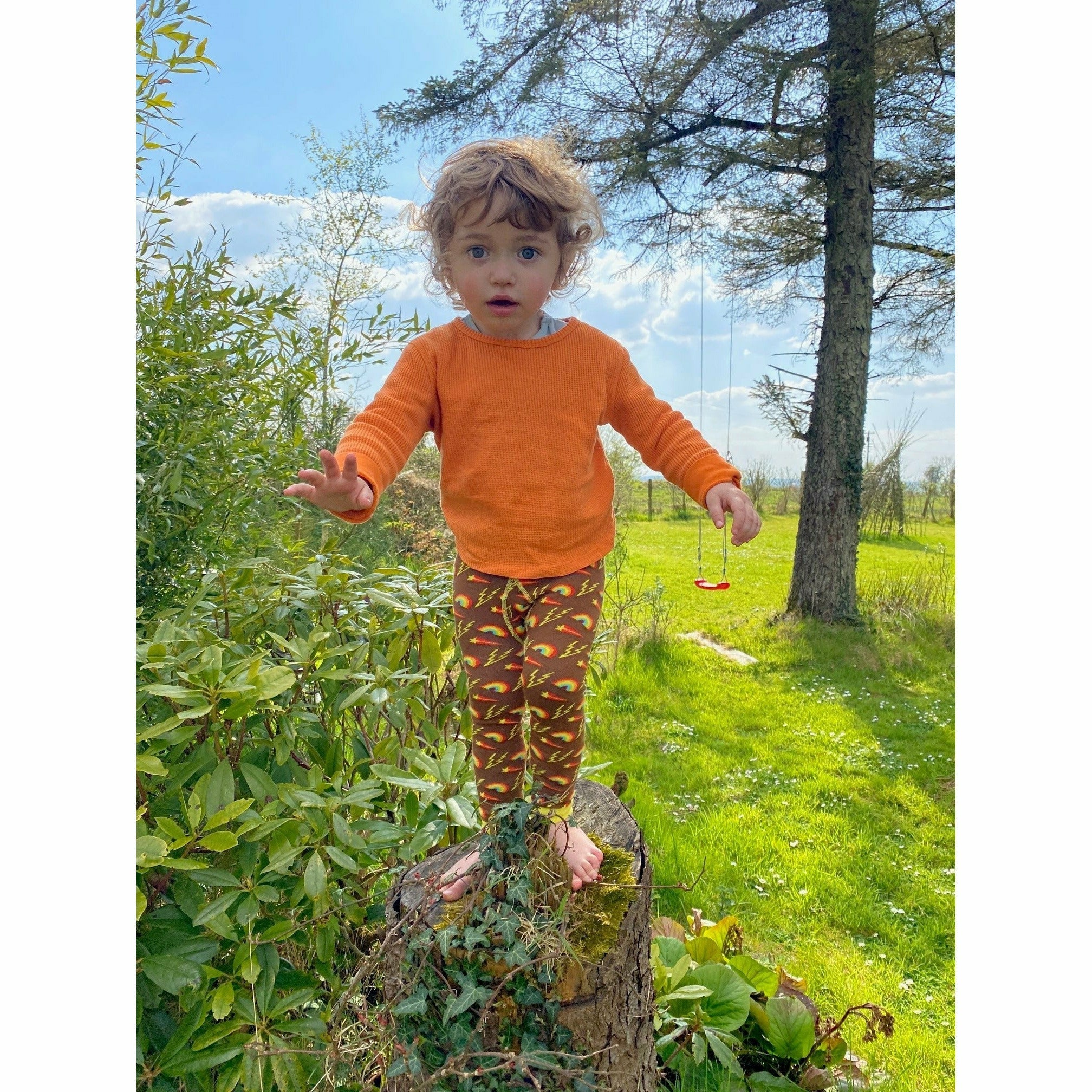 Slugs & Snails Retro leggings bimba marrone cotone bio