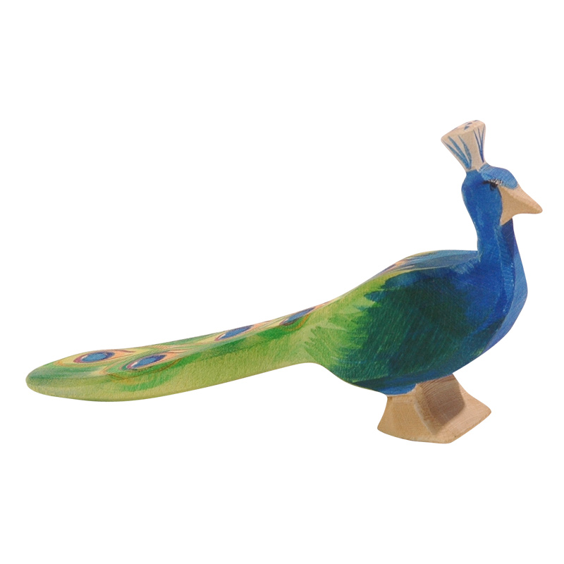 Ostheimer Pavone figura legno intagliata 7,5 cm
