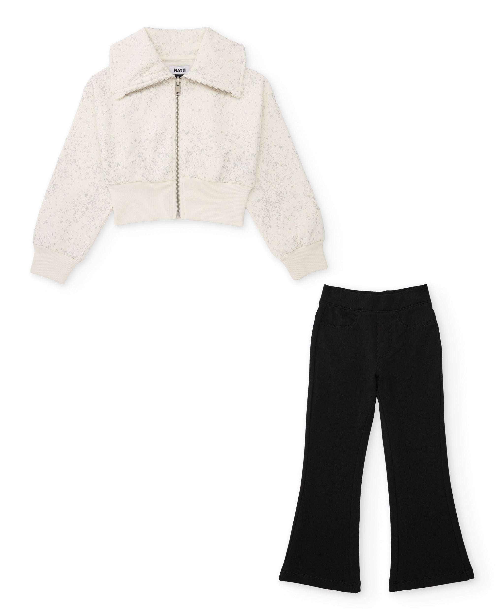 Tuc Tuc completo bambina felpa zip e leggings nero