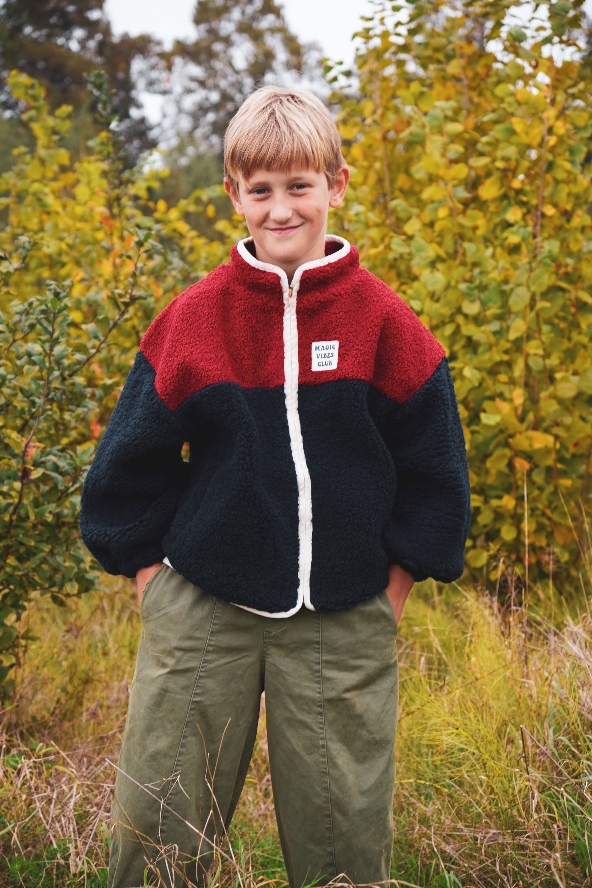 Ella and Rapha Teddy Sun giacca bimbi bordeaux in pile
