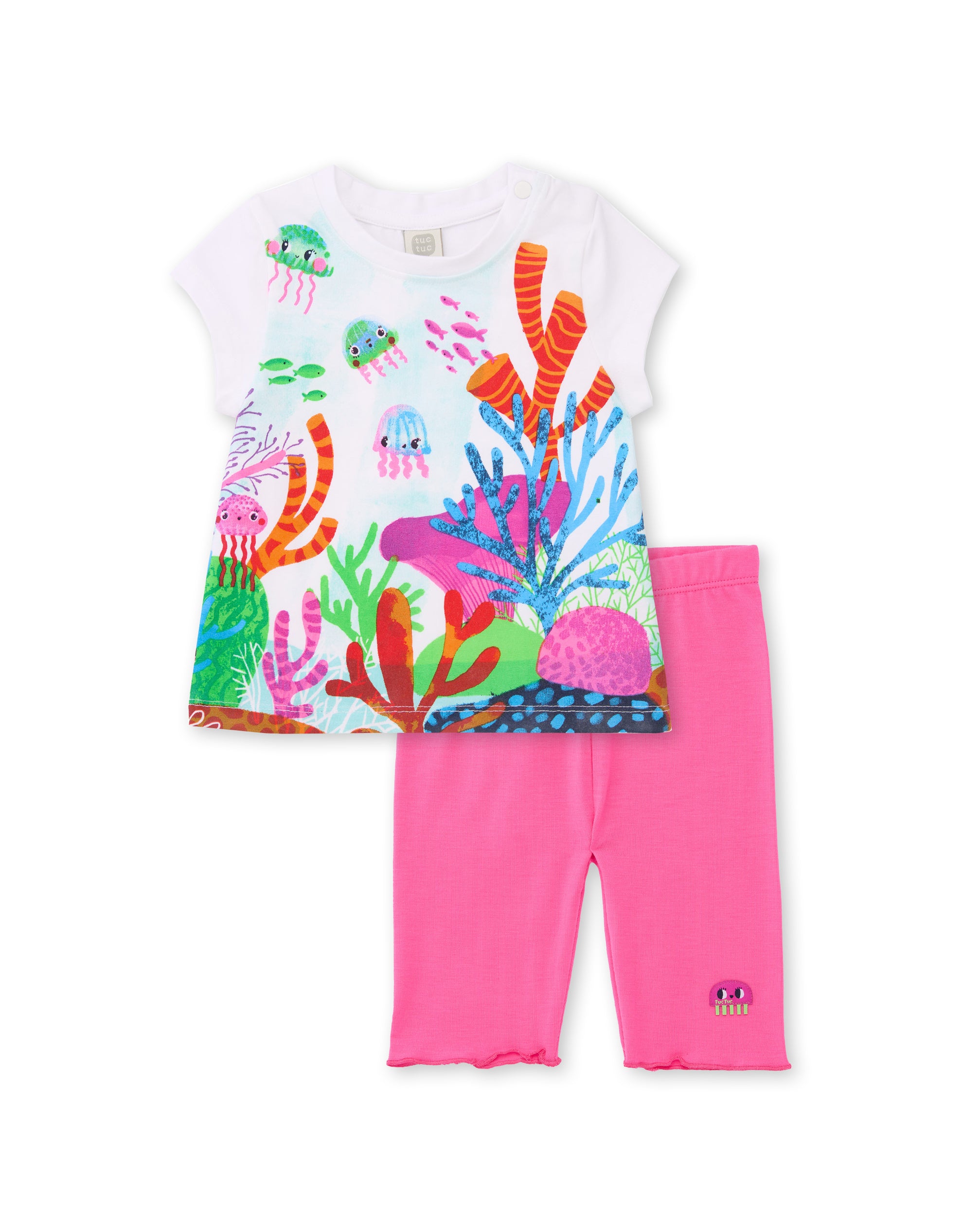 Tuc Tuc Completo Bimba Mare Maglia e Pinocchietto Rosa