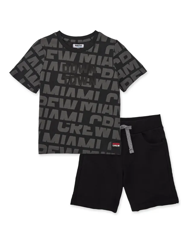 Tuc Tuc Completo Bambino Nero Maglia e Bermuda