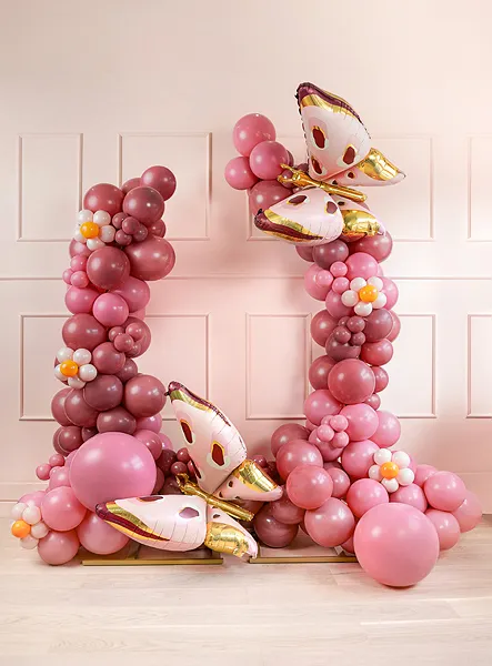 Party Deco farfalla rosa palloncino in lamina 110 cm