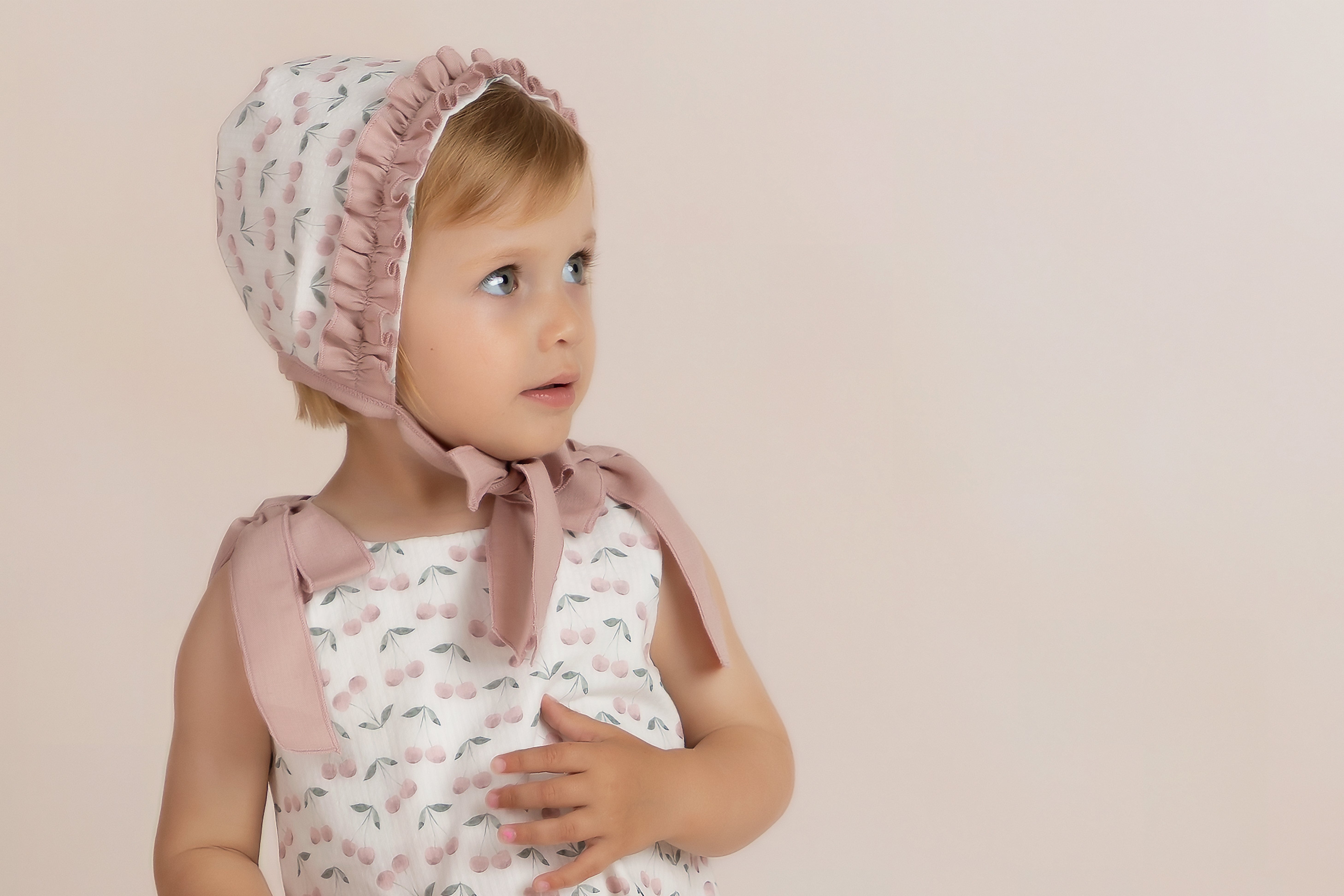 Mebi Ciliegie Fiocco Abito Bambina Cotone